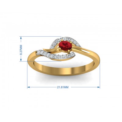 Tory Ruby & Diamond ring in Gold